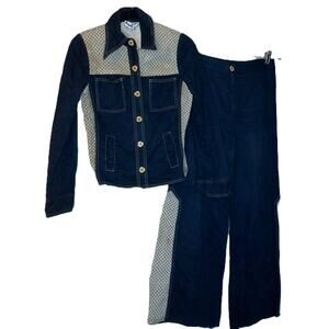 Vintage Roncelli Bell Bottom Hippie Western Boho Pants Set Size 13/14 READ